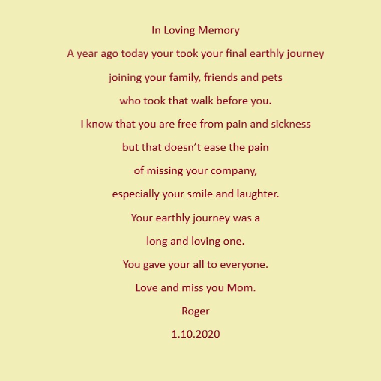 In Loving Memory